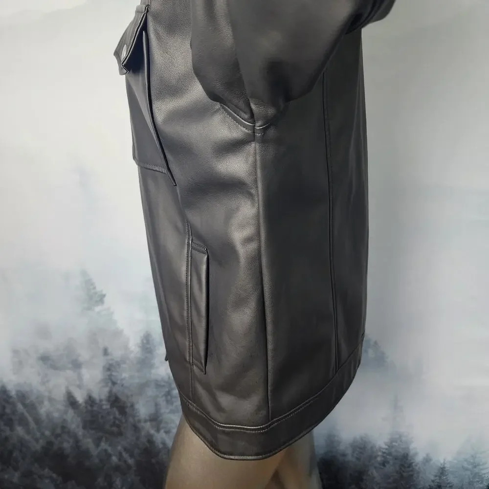 Colza (Japanese) Black Synthetic Leather Jacket | Women's Small